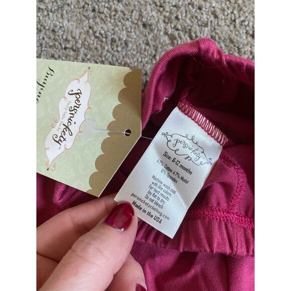 NWT Persnickety Pink Ruffle Bottom Pants- size 6-12m - Picture 2 of 2